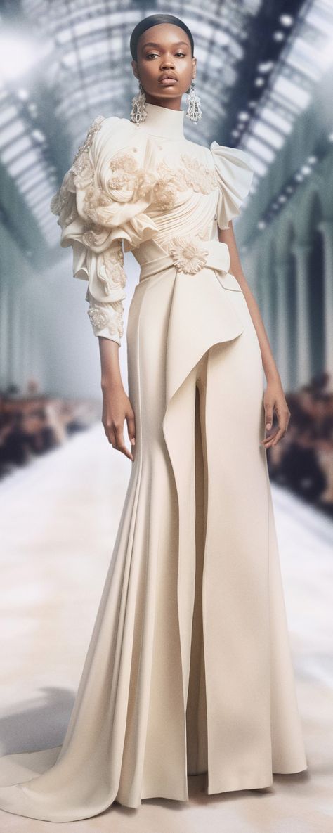 Saiid Kobeisy Fall-winter 2023-2024 - Couture - https://www.orientpalms.com/Saiid-Kobeisy-9076 Glam Wedding Dresses, Slay Dresses, Saiid Kobeisy, Dresses Design, Simple Wedding Dress, Haute Couture Dresses, Stunning Wedding Dresses, Bridal Fashion Week, Glam Wedding