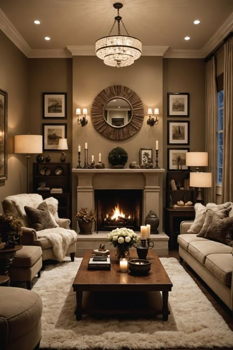 20 Cozy Living Room Ideas – ToolzView Old Time Living Room, Family Room Design Small Spaces, Dark Brown Living Room, Lounge Room Design, Cozy Family Room, Cozy Living Room Design, Elegant Living Room Design, French Country Living Room, Living Room Warm