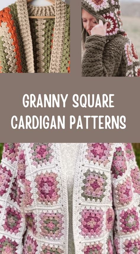 Indulge in the timeless charm of Granny Square Cardigan Patterns. From classic designs to modern twists, these patterns embrace versatility and creativity. Dive into the world of vibrant yarns and intricate stitches, as you craft your own fashion statement. Suitable for all skill levels, these patterns promise warmth, comfort, and a touch of vintage elegance. Elevate your crochet journey with our curated Granny Square Cardigan Patterns, blending tradition with contemporary flair. Pattern For Granny Square Cardigan, Different Crochet Granny Squares, Diy Granny Square Cardigan, Plus Size Granny Square Cardigan Pattern, Granny Square Crochet Sweaters, Crochet Granny Cardigan Pattern Free, Easy Granny Square Cardigan Pattern Free, Crochet Cardigans Free Patterns, Crochet Granny Square Jacket Pattern