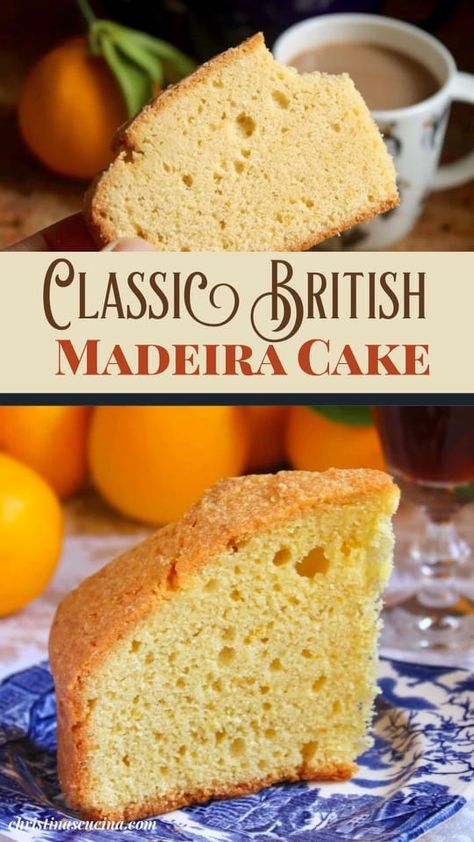 English Baked Goods, Easy Madeira Cake Recipe, British Tea Cakes Recipes, British Cakes Afternoon Tea, English Pastry Recipes, English Desserts British, Maderia Cake Recipe, Authentic English Recipes, Classic British Recipes