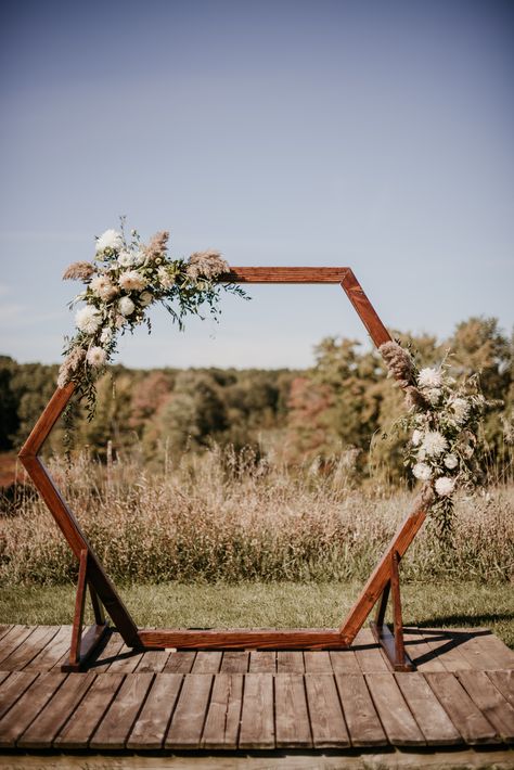 Cambria Wedding, Wedding Arches Outdoors, Diy Wedding Arch, Hexagon Wedding, Wedding Archway, Wedding Ceremony Arch, Wedding Arch Flowers, Arch Decoration, Wedding Arbour