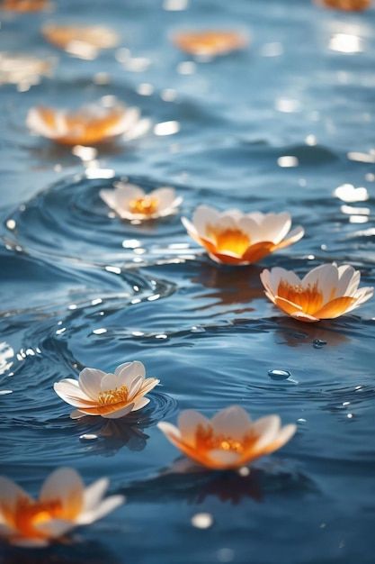 Business Vision Board, Photo Flowers, Floating Flowers, Water Ripples, Floating In Water, Water Flowers, Beautiful Heart, In Water, Premium Photo