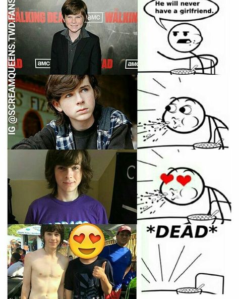 Chandler Riggs Chandler Riggs Funny, Carl Walking Dead, Carl The Walking Dead, Dani California, Twd Funny, Twd Memes, Walking Dead Funny, Walking Dead Memes, Walking Dead Game