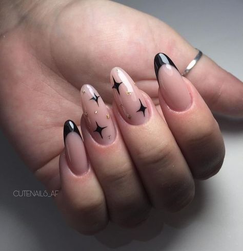 Black French Tips Nails Almond, Nails With Flowers, Grass Pattern, Spring Nail Designs, Gel Nail Tips, Nails Tips, Girly Acrylic Nails, Blush Nails, Classy Acrylic Nails