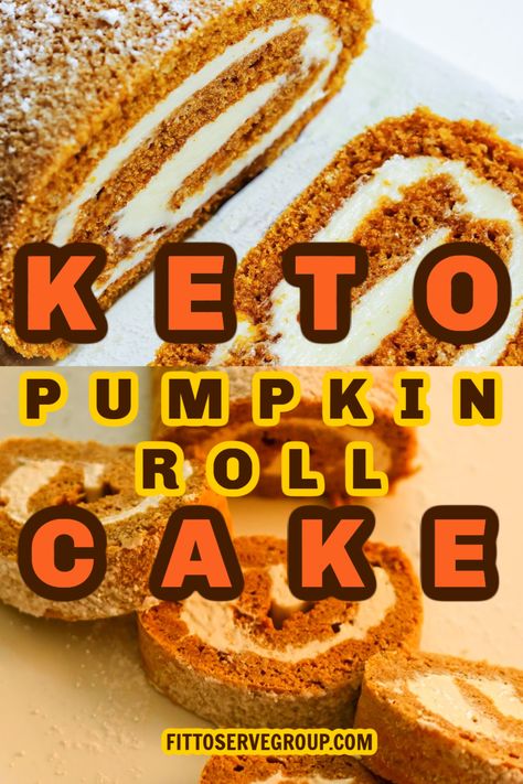 Keto Pumpkin Roll, Gluten Free Pumpkin Roll, Low Carb Pumpkin Recipes, Gluten Free Pumpkin Recipes, Pumpkin Roll Cake, Pumpkin Rolls Recipe, Swiss Roll Cake, Sugar Free Baking, Low Carb Cake