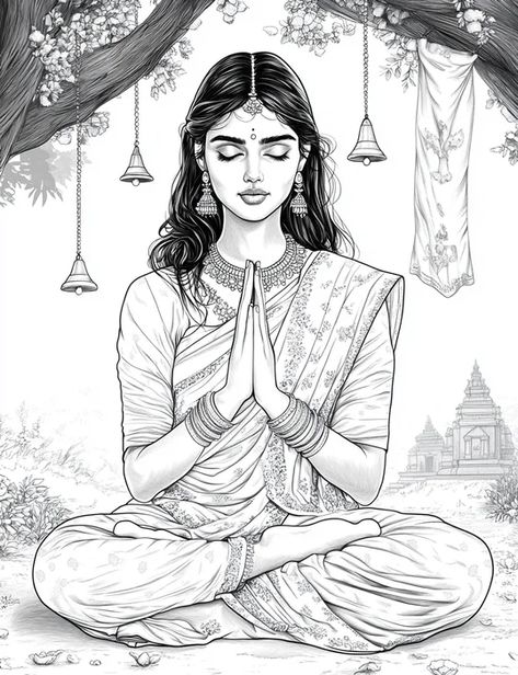 The Best 20 Indian Sari Dress Coloring Pages - Mindful Coloring Indian Coloring Pages, Dress Coloring Pages, Indian Sari Dress, Dress Illustration, Sari Dress, Indian Sari, Fashion Design Drawings, Design Drawings, Cultural Heritage