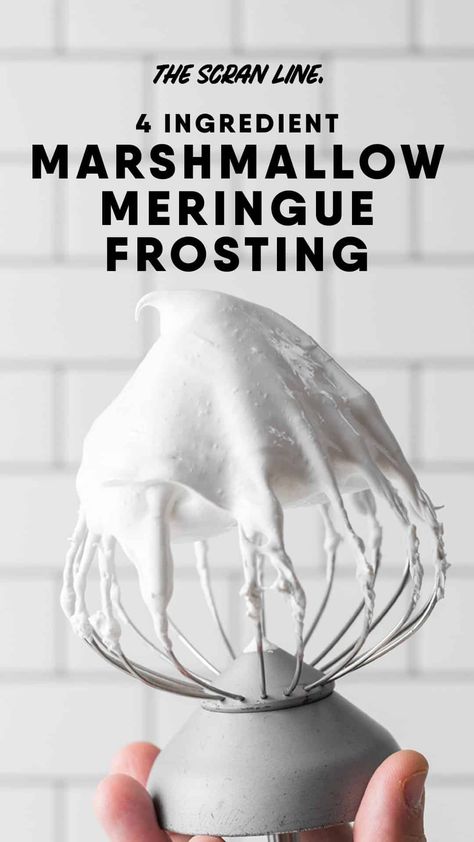 Marshmallow Fluff Meringue, Meringue Powder Frosting, Meringue Marshmallow, Frosting Without Powdered Sugar, Veggie Dips, Marshmallow Frosting Recipes, Marshmallow Fluff Frosting, Meringue Icing, Marshmallow Meringue