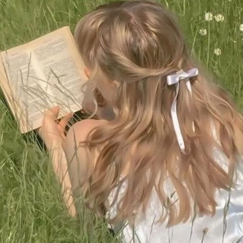 The Grass, A Book, A Girl, Long Hair, Reading, Hair