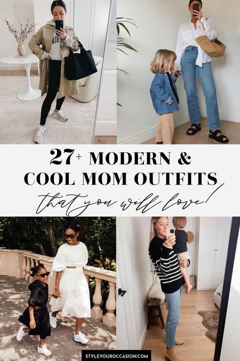 Looking for chic and cool mom outfits? Get mom outfit ideas with these chic, minimal, and casual looks that you’ll definitely want to copy for spring, summer, fall, and winter! Get looks with jeans, leggings, joggers, dresses, boots, sandals, and more! (2022 & 2023) Spring 2024 Fashion Trends Mom, Chic Mum Outfit, How To Dress As A Mom, Mum Casual Outfits, Weekend Mom Outfit Winter, Mom School Outfit, Mommy Looks Outfit, Mom Outfits Winter 2023, How To Look Put Together Mom