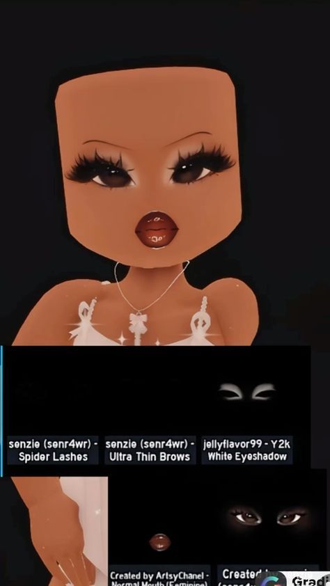 Royale High Roblox Faces Ideas, Royal High Faces Ideas, Custom Faces Rh, Royale High Makeup Ideas, Y2k Royale High Outfit Ideas, Rh Face Combos Y2k, Rh Custom Faces, Royale High Makeup Combos, Royals High Face Combos