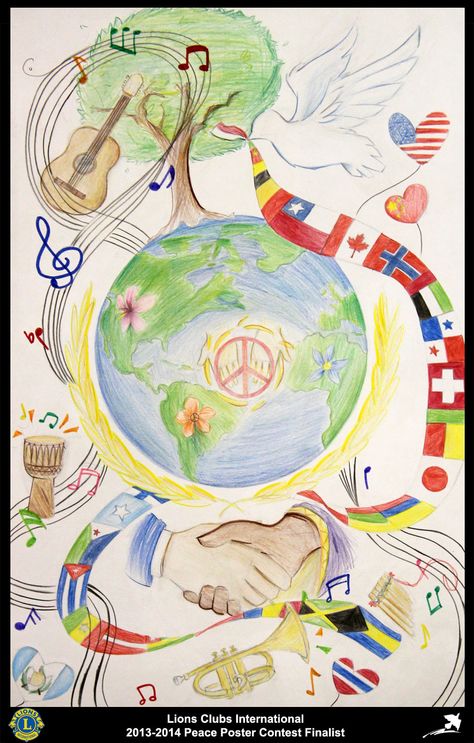 Finalist from Mississippi, USA (Crystal Springs Lions Club) - 2013-2014 Peace Poster Contest Water For Peace Poster, Peaceful Community Drawing, Peace Poster Ideas, Tolerance Drawing, Peace Poster Drawing Ideas, Tolerance Art, Community Poster, Save Water Poster Drawing, Peace Drawing