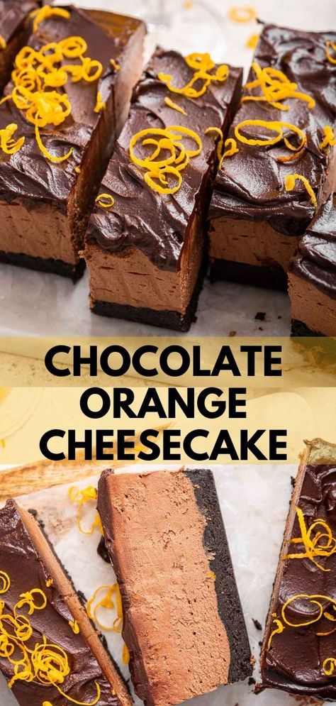 Chocolate Orange Cheesecake (No Bake) - Dessert for Two Unusual Desserts, Orange Cheesecake Recipes, Cake Chart, Unusual Dessert, Chocolate Orange Cheesecake, Eggless Cookie, Creamy Chocolate Cheesecake, Orange Cheesecake, Cheesecake No Bake