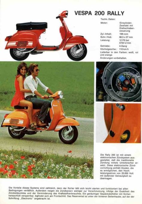 German market Rally 200 technical specifications Scooter Poster, Vespa 200, Vespa Motor Scooters, German Market, Classic Vespa, Vespa Sprint, Visual Library, Vespa Girl, Best Scooter