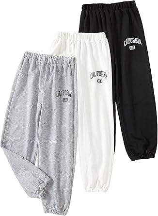 Floerns Girls 3 Pcs Letter Graphic Print High Waisted Sweatpants Jogger Pants Freshman Outfits, Cute Middle School Outfits, High Waisted Sweatpants, Middle School Outfits, Cute Sweatpants, Trendy Girls Outfits, Girl Sweatpants, Comfy Sweatpants, Grey Sweatpants