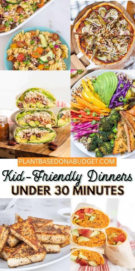 Vegan Meals For Families, Easy Vegan Dinners For Families, Quick And Easy Plant Based Dinner, Plant Based Lunches For Kids, Meatless Lunches For Kids, Family Friendly Vegan Dinners, Family Friendly Plant Based Meals, Cheap Plant Based Meals Budget, Family Plant Based Meals