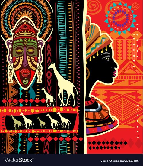 Motive Design, Ethnic Background, Africa Art Design, African Pattern Design, African Theme, Afrique Art, African Art Paintings, Afrocentric Art, Africa Art