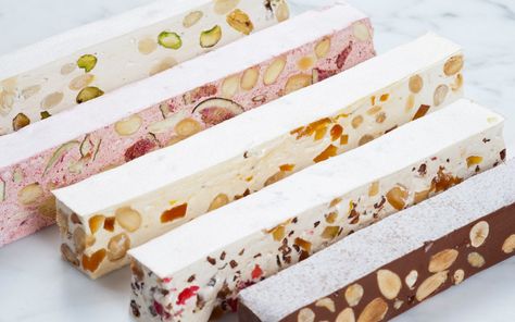 nougat-recipe Nougat Bars, Nougat Recipe, Roasted Nuts, Fun Baking Recipes, Candy Making, Dried Fruits, Sweets Desserts, Something Sweet, Egg Whites