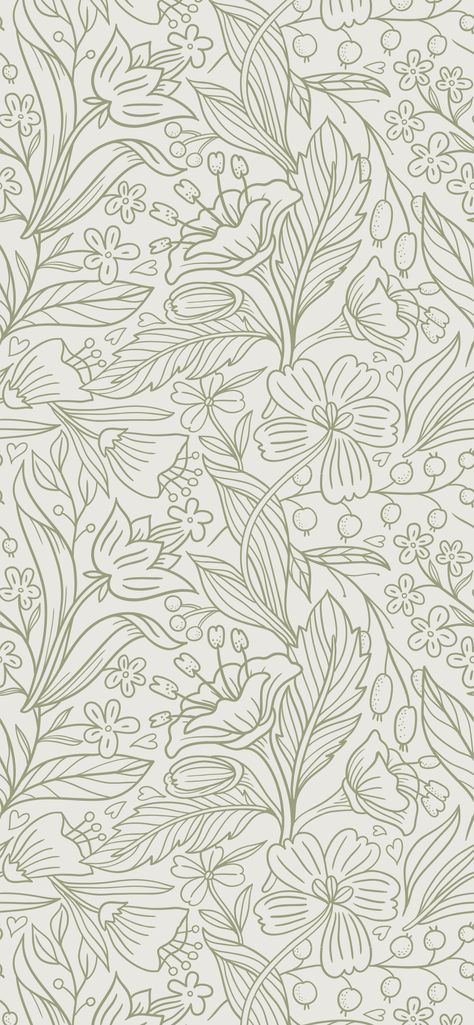 beige, green flower pattern wallpaper Simple Green Background Aesthetic, Iphone Background Sage Green, Tan Floral Background, Sage Green Ios Wallpaper, Sage Green Flower Background, Iphone Wallpaper Aesthetic Positive, Sage Green Apple Watch Wallpaper, Nature Wallpapers For Phone, Cute Green Backgrounds Aesthetic