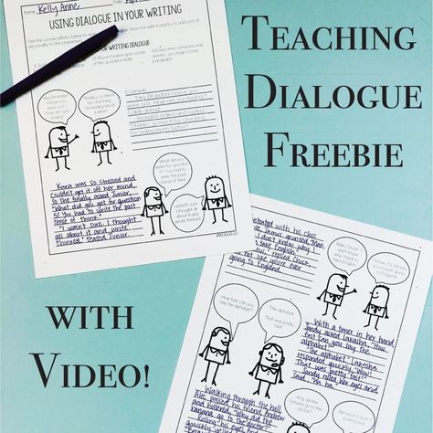 Teaching dialogue in narrative writing can be tricky. Luckily this free dialogue writing lesson and video is perfect for all ages and writing levels! Teaching Dialogue, Writing Video, Dialogue Writing, Fourth Grade Writing, Writing Mini Lessons, Writing Conferences, Writing Lesson Plans, Day With Friends, Writer's Workshop