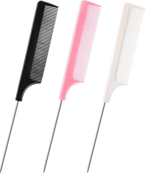 Women Barber, Fine Tooth Comb, Rat Tail Comb, Rat Tail, Styling Brush, Amazon Beauty Products, Skincare Tools, Wet Hair, Steel Handle