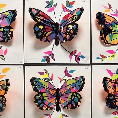 Ms. D on Instagram: "#secongrade understood the assignment!👏😍👏 … Second grade is finishing up their @lourdes_villagomez inspired #butterflies this week and they are making my art teacher heart so happy! Students focused on showing #symmetry on their butterfly, both when drawing the detail on the wings and adding color. We used @astrobrights paper for the wings and background. More details for this projects can me found in my highlights. . . . #artteacher #artteachersofinstagram #art #artclass #secondgradeart #studentartwork #studentart #iteachart #artteacherlife #artteachersofig #elementaryart #elementaryartteacher #primaryart #artproject #artprojectsforkids #artlessons #arteducation #arteducator #arted #butterflyart #butterfly #butterfliesofinstagram #hispanicheritagemonth #lourdesvill Art Camp Projects, Hispanic Heritage Month Activities, Understood The Assignment, 4th Grade Art, Happy Students, Symmetry Art, Kindergarten Art, Art Lessons Elementary, Spring Art