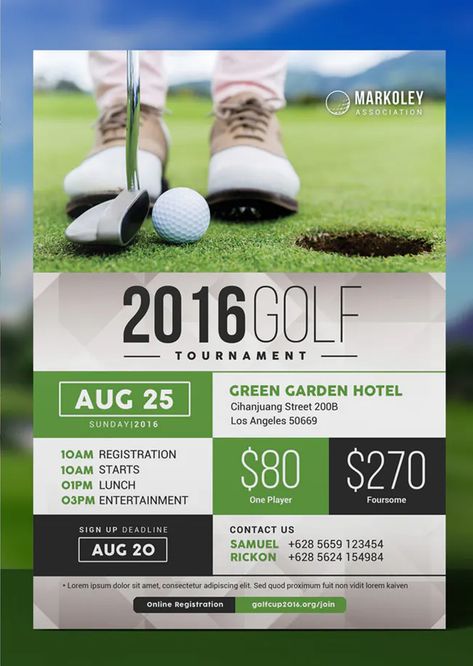 Charity Golf Tournament Flyer Template Golf Tournament Flyer, Charity Golf Tournament, Golf Fundraiser, Golf Invitation, Fundraiser Flyer, Event Advertising, Golf Event, Golf Outing, Event Template