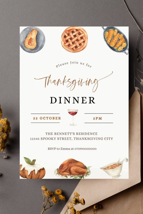 Thanks Giving Invitation Cards, Thanksgiving Invitation For Family, Friendsgiving Dinner Party Invitation, Thankful Af Invitation, Thanksgiving Potluck Invitation, Thanksgiving Turkey Dinner, Thanksgiving Dinner Party, Dinner Party Invitations, Thanksgiving Invitation