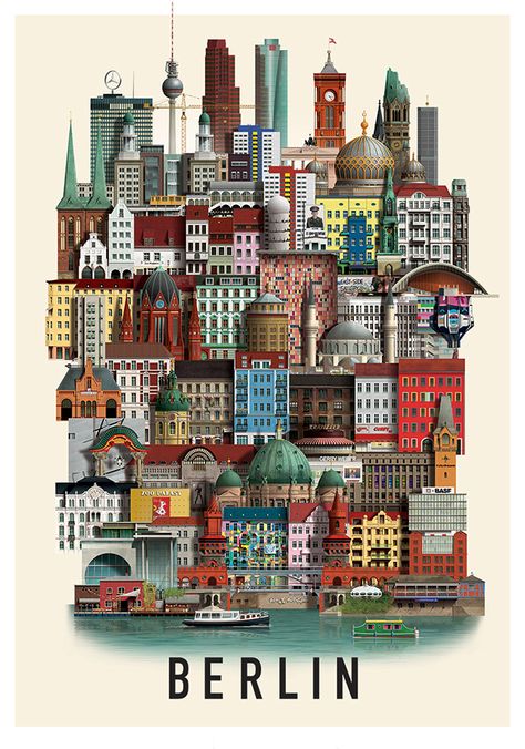 City Posters, Concrete Buildings, Gerhard Richter, Max Ernst, Marc Chagall, 수채화 그림, Georges Braque, Piet Mondrian, Travel Illustration