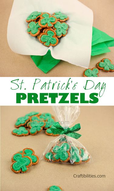 Pretzel Shamrocks, Shamrock Pretzels, St Patrick's Day Treats, Free Printable Tags, Tags Printable, Glitter Ribbon, Treat Gift, Holiday Food, Printable Tags