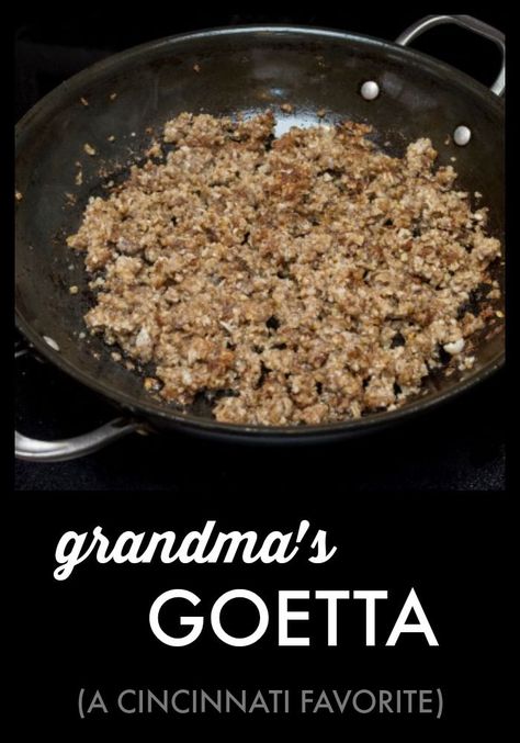 Goetta Recipe Cincinnati, Gliers Goetta Recipe, Oatmeal Sausage Recipe, Homemade Goetta Recipe, Goetta Recipes, Scrapple Recipe, Midwestern Style, Ohio Recipes, Cincinnati Food