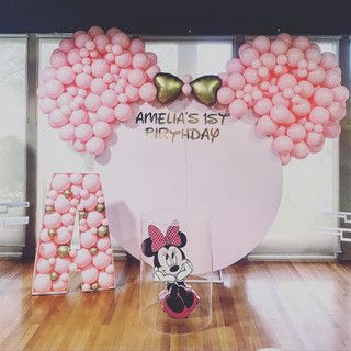 Minnie Mouse Balloons, Twodles Birthday, Minnie Mouse Birthday Party Decorations, Minnie Mouse Birthday Outfit, Minnie Mouse Birthday Decorations, 2nd Birthday Party For Girl, Deco Ballon, 1st Birthday Girl Decorations, Idee Babyshower