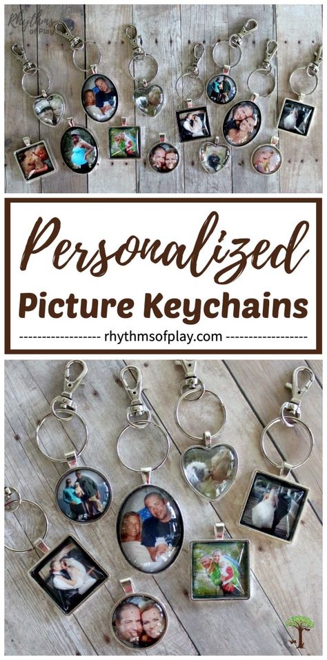 DIY Personalized picture keychain photo charms are an easy homemade gift idea perfect for Mother's Day, Father's Day, Valentine's Day, Christmas, an anniversary, birthday, or wedding favor! Use this tutorial to create unique handmade custom keepsake gifts that parents, grandparents and loved ones will treasure! Gifts For Friends Diy, Picture Keychain, Keepsake Crafts, Photo Keyrings, Keepsake Gifts, Diy Gifts For Friends, Friends Diy, Photo Keychain, Photo Charms