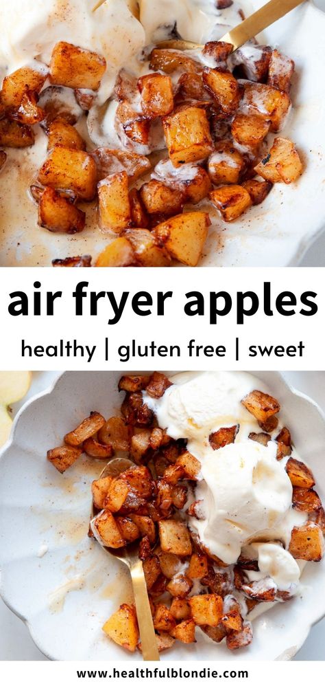 Air Fryer Apples, Air Fryer Recipes Dessert, Air Fryer Oven Recipes, Air Fry Recipes, Air Fryer Dinner Recipes, Air Fryer Recipes Easy, Air Fryer Recipes Healthy, Healthy Sweets Recipes, Healthy Snacks Recipes