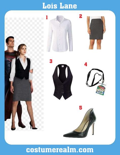 Super Lois Costume Louis Lane Costume, Lois And Clark Costumes, Superman Lois Lane Costume, Lois Lane Halloween Costume, Clark Kent And Lois Lane Costume Halloween, Lois Lane Outfit, Lois Lane Costume, Lois Lane Superwoman, Superman Dress