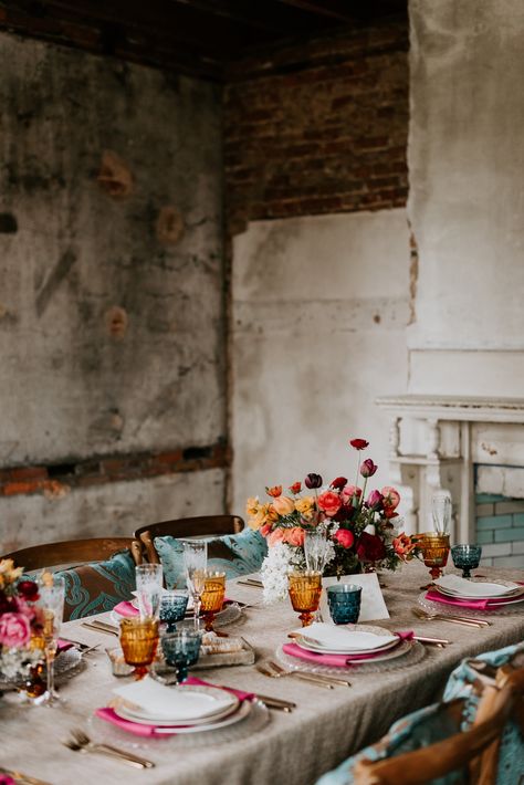 Spanish Table Setting, Latin Wedding, Hacienda Wedding, Courtyard Wedding, Unique Wedding Venue, Spanish Wedding, Boda Mexicana, Unique Wedding Venues, Wedding Reception Tables