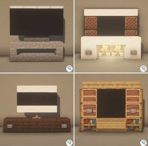 Tv Stand Minecraft, Minecraft Modern Decoration, Living Room Decor Minecraft, Minecraft Couch Ideas Living Rooms, Minecraft Chill Room, Minecraft Tv Stand, Minecraft Building Ideas Living Room, Minecraft Kitchen Table Ideas, Sofa Ideas Minecraft