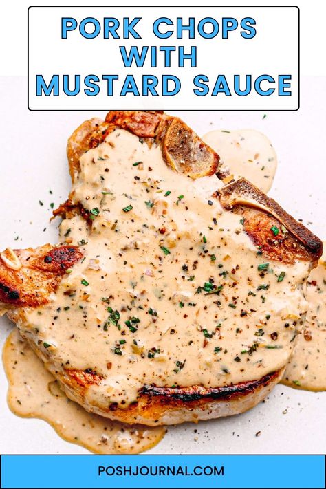 Pork Mustard Sauce, Sauce For Breaded Pork Chops, Recipes Using Smoked Pork Chops, Pork With Mustard Sauce, Pork Chops In Sauce Recipes, Greek Yogurt Pork Chops, Pork Chop Mustard Sauce, Pork Chops With Mustard Sauce, Pork Chop Recipes Mustard