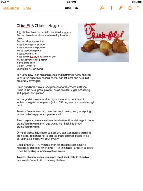 Diy Chick Fil A Nuggets, Fast Food Copycats, How To Make Chick Fil A Nuggets, Chic Fil A Recipes, Copycat Recipes Chick Fil A, Chick Fil A Chicken Recipe, Chick Fil A Nuggets Recipe, Copycat Chick Fil A Nuggets, Chick Fil A Chicken Nuggets