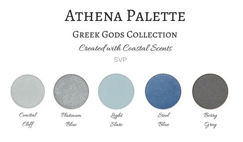 Palette inspired by Greek Goddess Athena Mythology Olympian Created with Coastal Scents Eyeshadow Greek God Color Palette, Greek Gods Color Palette, Percy Jackson Color Palette, Poseidon Mythology, Poseidon Cabin, Poseidon Aesthetic, Greek God Poseidon, Hellenic Polytheism, Artsy Boy