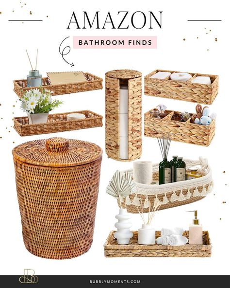 Wicker Tray Decor, Toilet Tank Basket, Guest Towel Tray, Bathroom Finds, Wicker Basket With Lid, Standing Toilet Paper Holder, Free Standing Toilet Paper Holder, Towel Tray, Baskets For Shelves