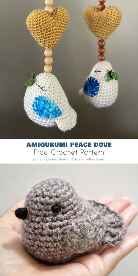 Crochet Bird Patterns, Crochet Critters, Crochet Bird, Tiny Animals, Bird Applique, Crochet Birds, Plushie Patterns, Easy Patterns, Animals And Plants