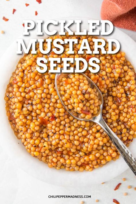 Mustard Seed Recipes, Pickled Mustard Seeds, Mustard Recipes, Seeds Recipes, Cooking Veggies, Preserving Vegetables, Homemade Mustard, Chili Pepper Recipes, Homemade Hot Sauce