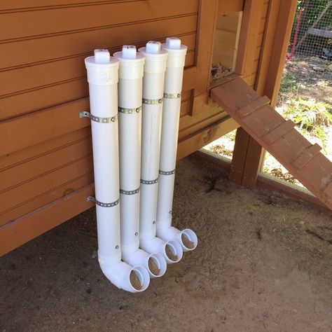 Pvc Chicken Feeder, Chicken Feeder Diy, Portable Chicken Coop, Chicken Waterer, Backyard Chicken Coop Plans, Chicken Pen, Chicken Tractors, Diy Chicken Coop Plans, Chicken Feeders