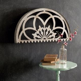 Decorative Metal Cutout Canopy Wall Decor - On Sale - Bed Bath & Beyond - 35866701 Galley Wall, Arched Wall Decor, Door Topper, Chic Candles, Zen Home Decor, Metal Arch, Architectural Pieces, Arched Doors, Rustic White