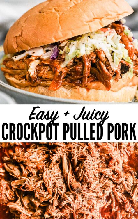 Easy Pulled Pork Slow Cooker, Pork Shoulder Recipe, Pulled Pork Shoulder, Bbq Pulled Pork Slow Cooker, Crock Pot Pulled Pork Recipe, Pork Crockpot Recipes, Pork Shoulder Recipes, Pork Leg, Homemade Bbq Sauce