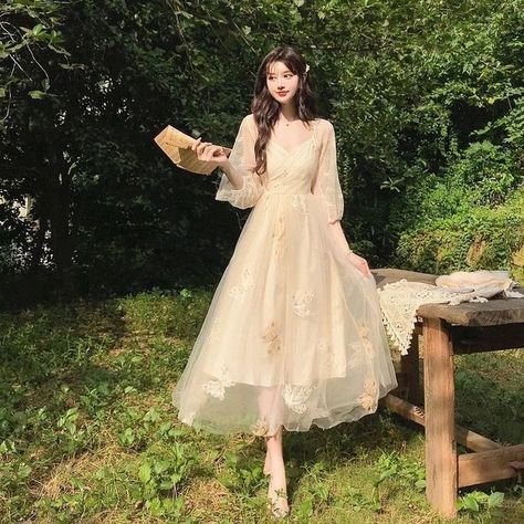 Puffy Dresses, Cottagecore Fashion, Korean Fashion Dress, فستان سهرة, Fairytale Dress, Fantasy Dress, Fairy Dress, Looks Vintage, Fancy Dresses