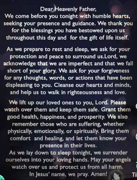 Night Prayers Spiritual Inspiration, Evening Prayers Inspiration, Bedtime Prayers For Family, Good Night Prayers And Blessings For Family, Goodnight Prayers Bedtime, Intercessory Prayers For Others, Prayers For Sleepless Nights Can't Sleep, Nightly Prayer For Women, Night Devotional