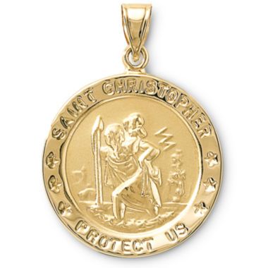 14K Gold St. Christopher Medallion  found at @JCPenney Jcpenney Fine Jewelry, St Christopher, Yellow Gold Pendants, Oval Pendant, Religious Jewelry, Photo Jewelry, Gold Pendant, Rhodium Plated, Jewellery And Watches