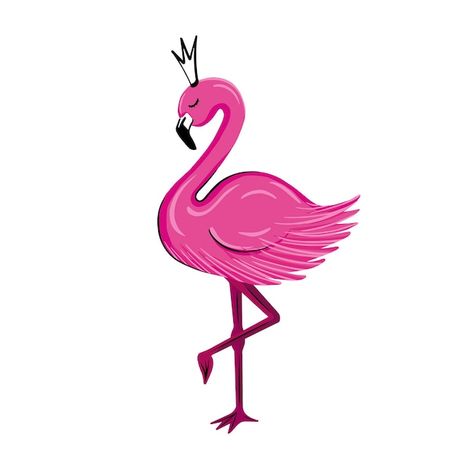 Vector pink flamingo with a crown on its... | Premium Vector #Freepik #vector #flamingo-logo #cute-flamingo #flamingo #bird-background Bird Background, Flamingo Logo, Logo Beauty, Printing Logo, Flamingo Bird, Cover Ideas, Beauty Logo, Poster Stickers, Beauty Saloon