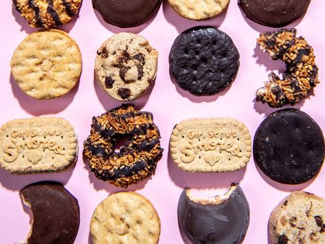 Here Are All the 2024 Girl Scout Cookie Flavors (and How to Scope Them Out) Breakfast Tailgate Food, Graham Cracker Cookies, Sugar Cookie Mix, Cranberry Muffins, Buy Cookies, Caramel Cookies, Cookie Flavors, Box Cake Mix, Lemon Cookies